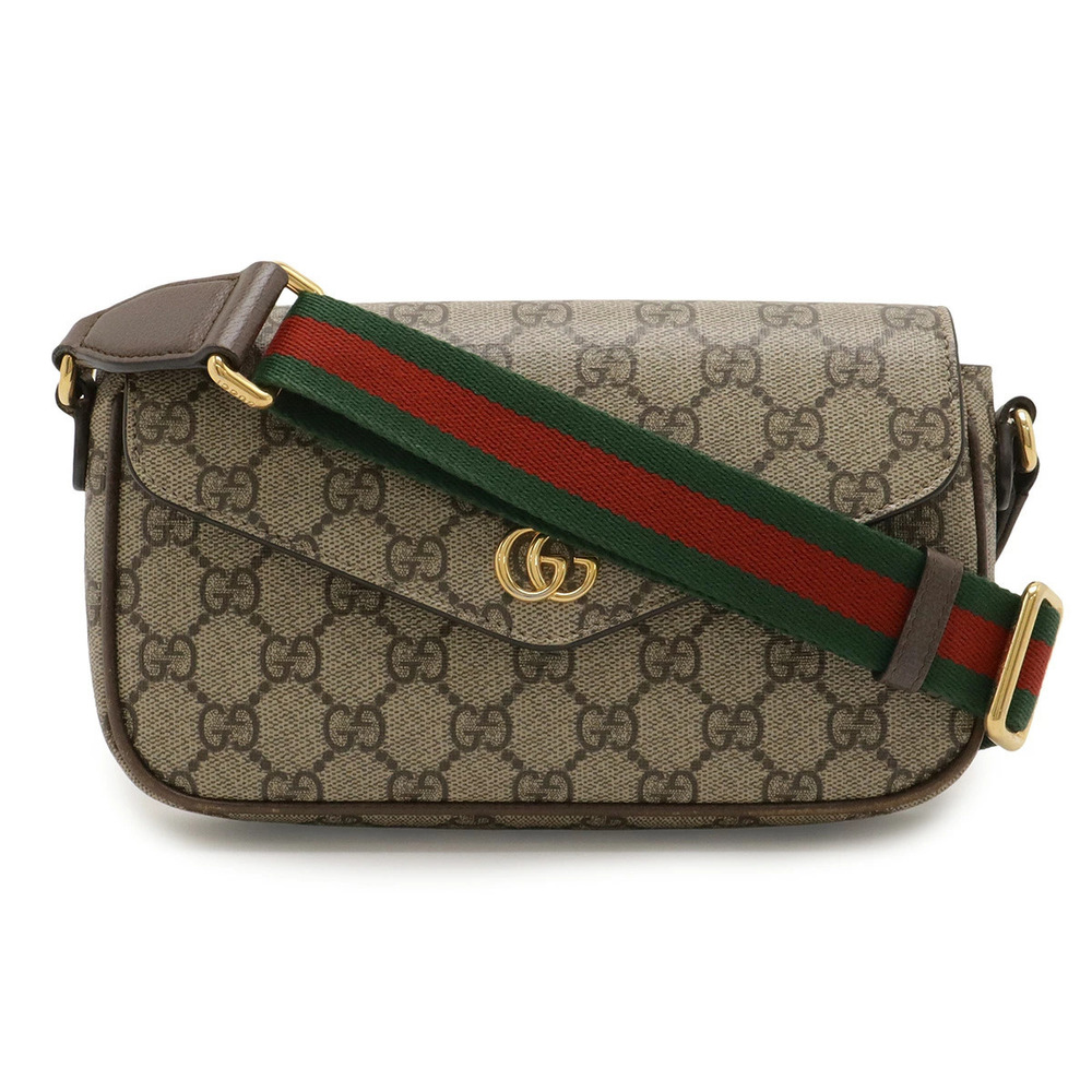 Gucci Ophidia Bag GG Supreme Sherry Shoulder Leather Beige Cream Mocha Brown
